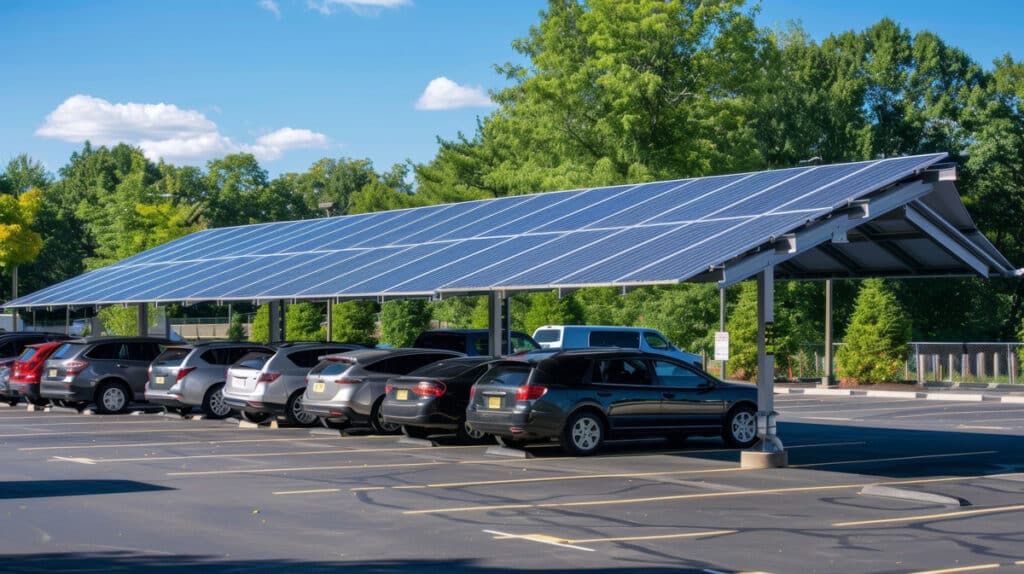 Ombrière photovoltaïque sur un parking